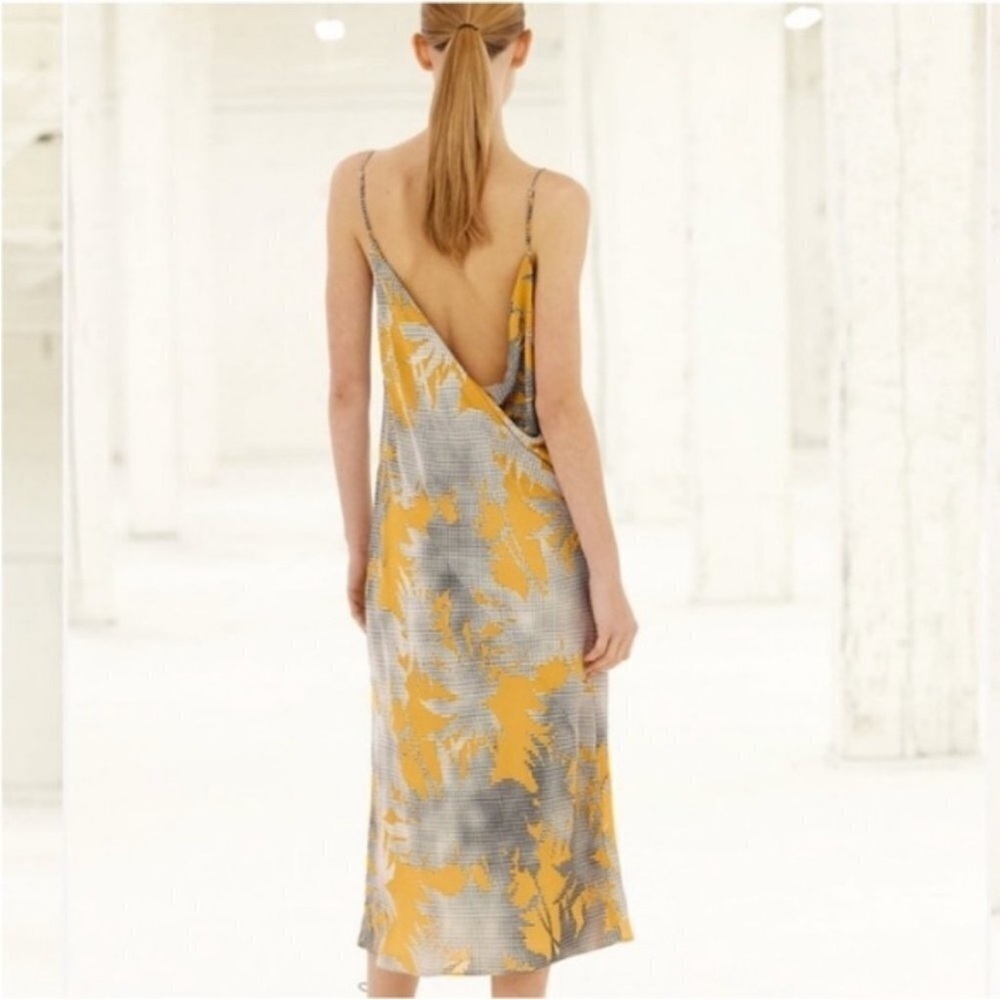 Aritzia Babaton I-OI Adira Satin Midi Back Drape Slip Dress, size XS